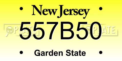 557B50 New Jersey License Plate