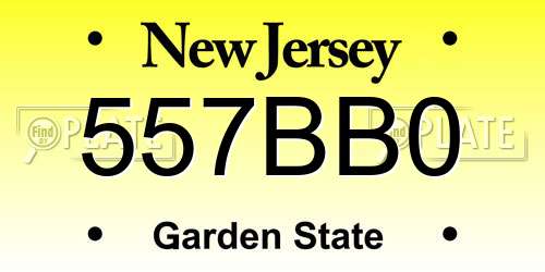 557BB0 New Jersey License Plate