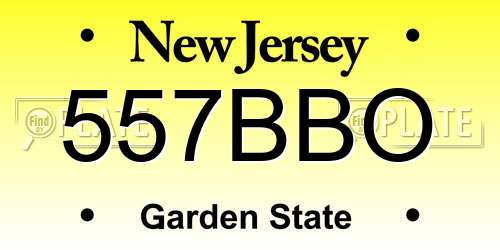 557BBO New Jersey License Plate
