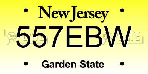 557EBW New Jersey License Plate
