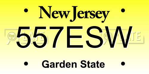 557ESW New Jersey License Plate