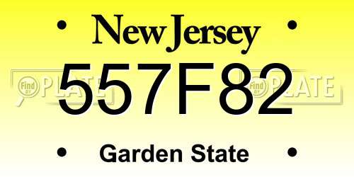 557F82 New Jersey License Plate