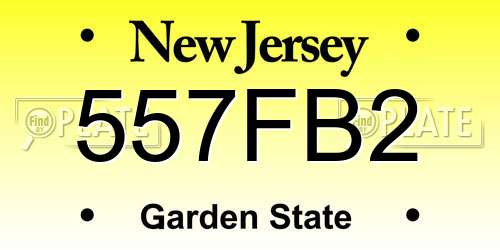 557FB2 New Jersey License Plate
