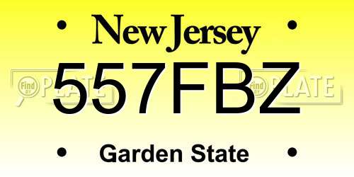 557FBZ New Jersey License Plate