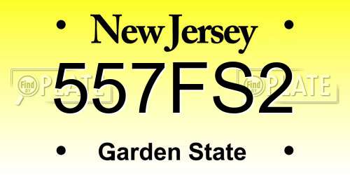 557FS2 New Jersey License Plate