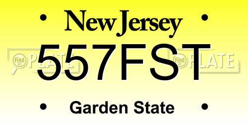 557FST New Jersey License Plate