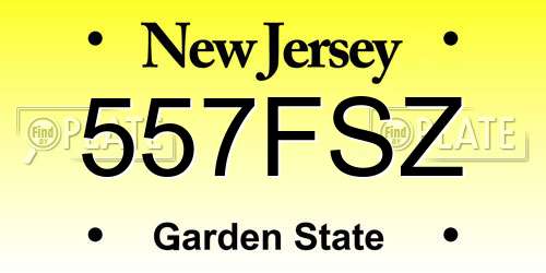 557FSZ New Jersey License Plate