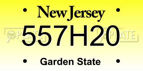 557H20 New Jersey License Plate