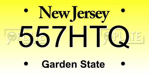 557HTQ New Jersey License Plate