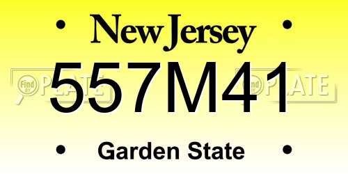 557M41 New Jersey License Plate