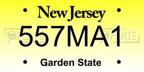 557MA1 New Jersey License Plate