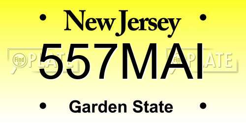 557MAI New Jersey License Plate