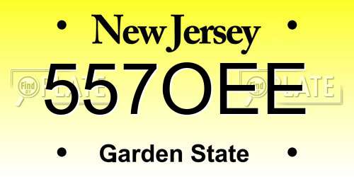557OEE New Jersey License Plate