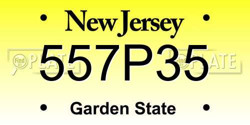 557P35 New Jersey License Plate