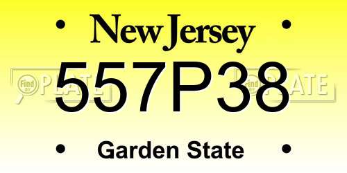 557P38 New Jersey License Plate