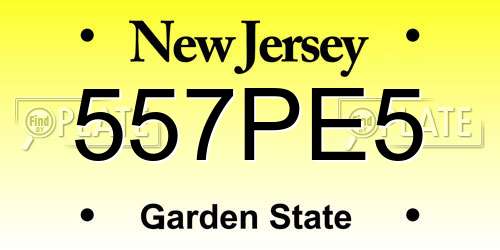 557PE5 New Jersey License Plate