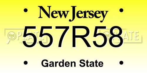 557R58 New Jersey License Plate