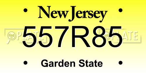 557R85 New Jersey License Plate