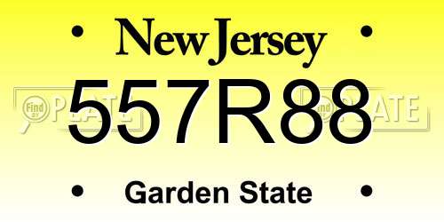 557R88 New Jersey License Plate