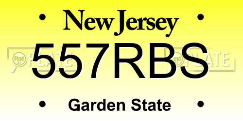 557RBS New Jersey License Plate