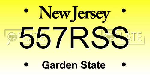 557RSS New Jersey License Plate