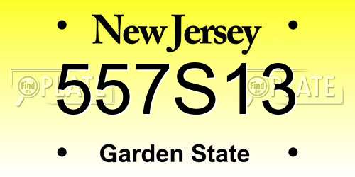 557S13 New Jersey License Plate