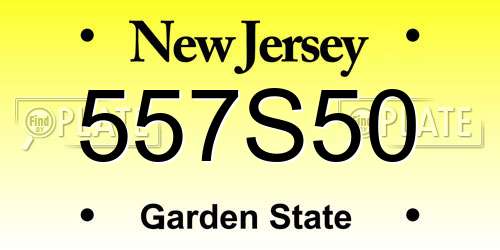 557S50 New Jersey License Plate
