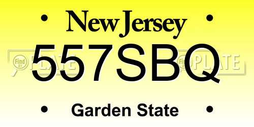 557SBQ New Jersey License Plate