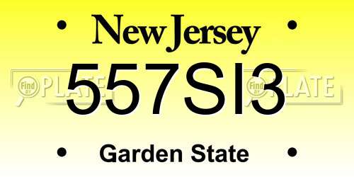 557SI3 New Jersey License Plate