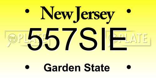 557SIE New Jersey License Plate