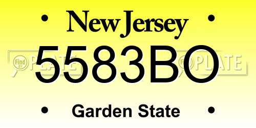 5583BO New Jersey License Plate