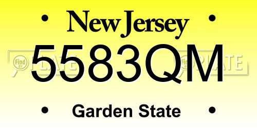 5583QM New Jersey License Plate
