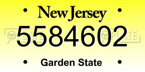 5584602 New Jersey License Plate