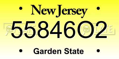 55846O2 New Jersey License Plate