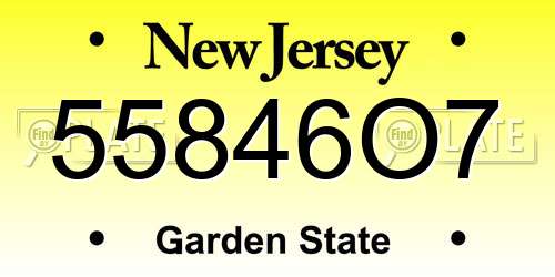 55846O7 New Jersey License Plate