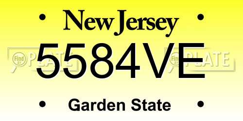 5584VE New Jersey License Plate