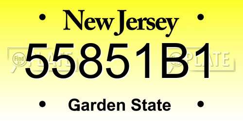 55851B1 New Jersey License Plate