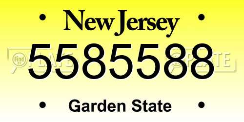 5585588 New Jersey License Plate