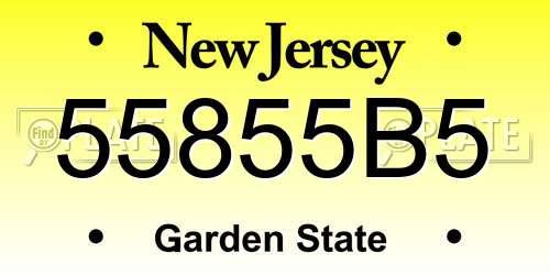 55855B5 New Jersey License Plate