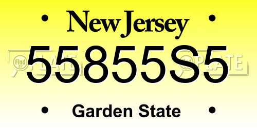 55855S5 New Jersey License Plate