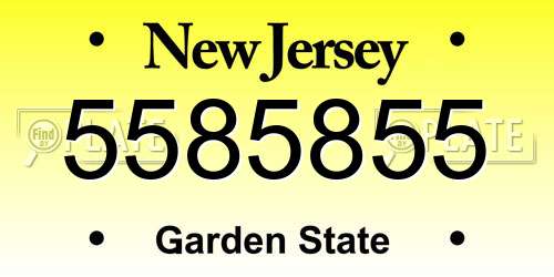 5585855 New Jersey License Plate