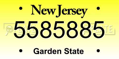 5585885 New Jersey License Plate