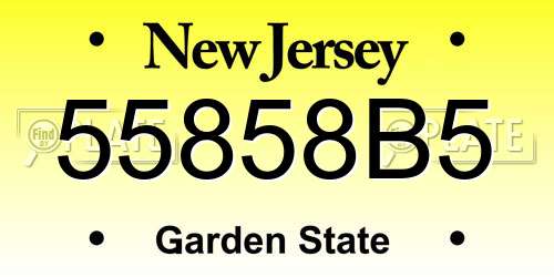 55858B5 New Jersey License Plate