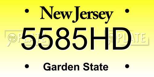 5585HD New Jersey License Plate