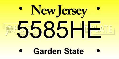 5585HE New Jersey License Plate