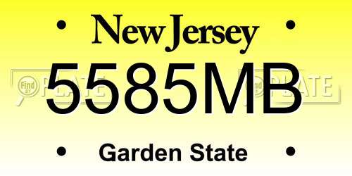 5585MB New Jersey License Plate