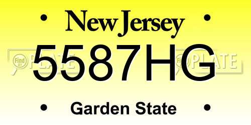 5587HG New Jersey License Plate