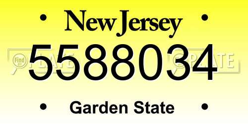 5588034 New Jersey License Plate
