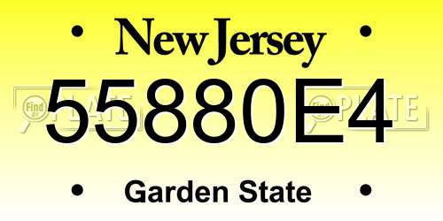 55880E4 New Jersey License Plate