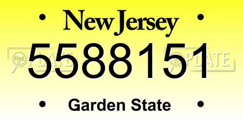 5588151 New Jersey License Plate